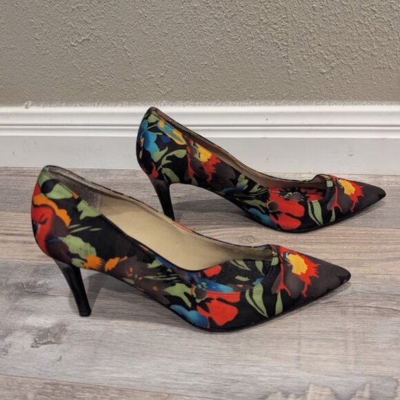 J. Renee Pointed-Toe Heels – Multicolor Floral – Size 8.5M - Picture 5 of 7